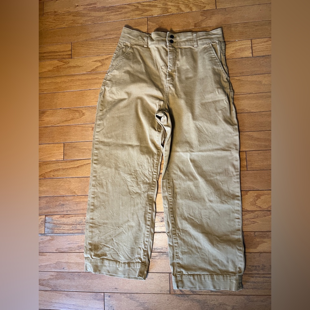 Everlane Organic Cotton Khaki Denim Jeans Women’s Size 16 High Rise Straight
